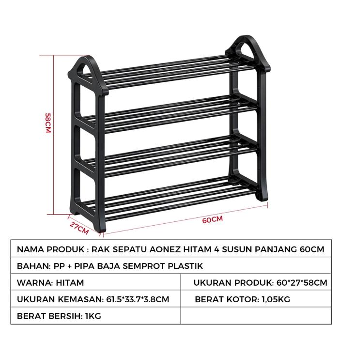 Gambar Rak Sepatu Putih Aesthetic Rak Sepatu 4 Susun Minimalis Rak Sandal Dan Sepatu Rak Serbaguna - Hitam 60cm new dari TokoGrosir Nusantara undefined Tokopedia