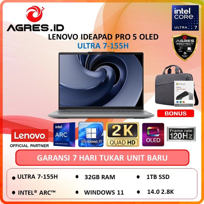 Gambar LENOVO IDEAPAD PRO 5 14 OLED ULTRA 7 155H 32GB 1TB w11 ohs 14" 2.8k 120hz - Non Bundle, WINDOWS 11 HOME dari AGRES ID undefined Tokopedia