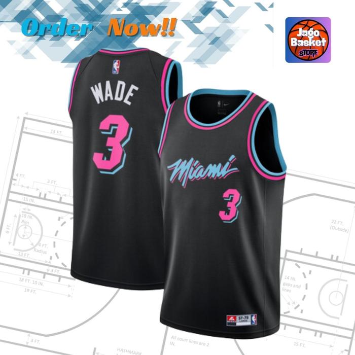 Miami Heat Vice Versa Jersey Dwyane Wade Jual Jersey Basket NBA