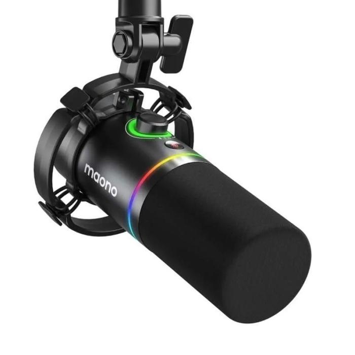 Gambar MAONO PD200X USB / XLR Dynamic Microphone | Gaming Podcast PD200 RGB - Hitam, Standard Box dari Tokocamzone undefined Tokopedia