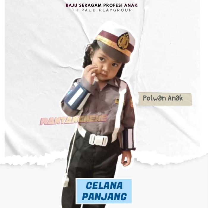 Gambar kostum anak baju polisi anak perempuan baju polisi anak polwan cilik s - POLWAN, L dari RANTANGNENE undefined Tokopedia