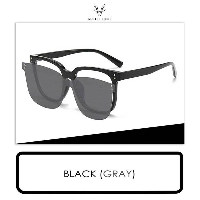 Gambar Gray Pink Kacamata Clip On Free Lensa Clip Polarized Fashion Wanita Trendy Frame Bentuk Kotak Bahan TR90 Kuat Ringan Kokoh Keren Bisa Ganti Lensa Minus Photocromic Bluecromic 8805x - BLACK(GREY), CLIP ON NORMAL dari Gray Pink undefined Tokopedia