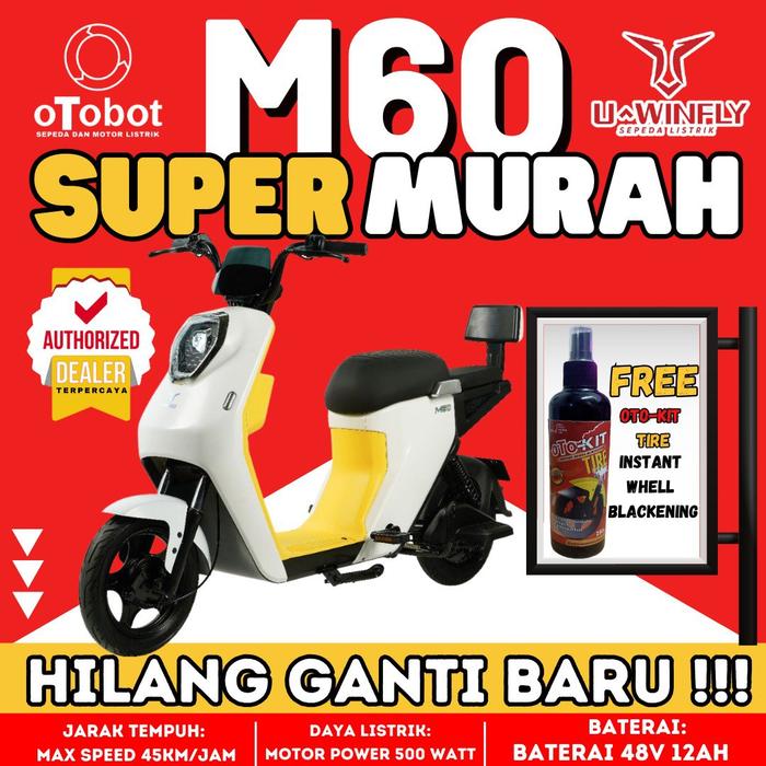 Gambar SEPEDA LISTRIK UWINFLY M60 Garansi Resmi - WHITE dari Elektric Otobot Indonesia undefined Tokopedia