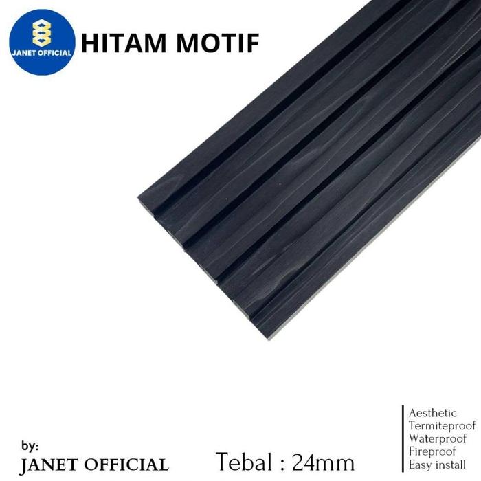 Gambar WPC Wall Panel 95cm X 17cm X 2.4cm | pvc Wallpanel Wood Panel Panel - HITAM MOTIF dari MEKAR JAYA04 undefined Tokopedia