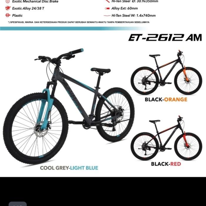 Gambar sepeda gunung MTB 27.5 Exotic 2612 Alloy frame 7 speed Shimano dari cinhin jaya cycle shop undefined Tokopedia