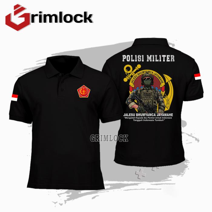 Gambar Kaos Polo Shirt Pom Tni / Polisi Militer / Pomal / Angkatan Laut / Tangan Pendek / Tangan Panjang - Hitam Pendek, M dari Grimlock.co undefined Tokopedia