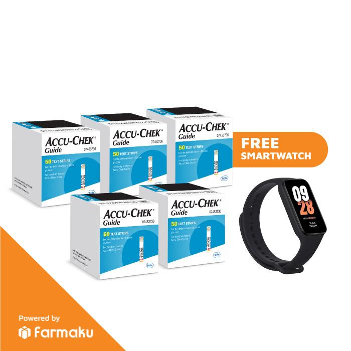 Gambar Value Pack Accu-Chek Guide 5 x 50 Test Strip Free Smartwatch dari Accu-Chek by Farmaku undefined Tokopedia