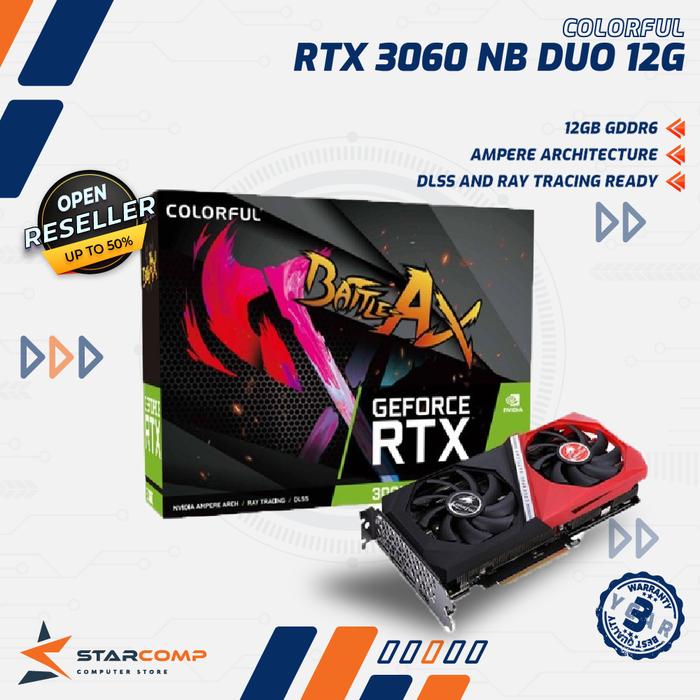 Gambar VGA Colorful RTX 3060 NB Duo 12G L-V 12GB DDR6 Nvidia GeForce (LHR) dari Starcomp Origin undefined Tokopedia