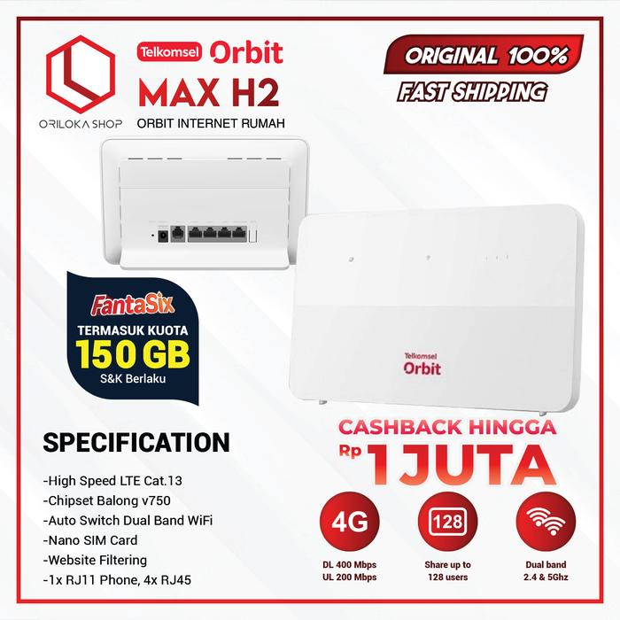 Gambar Modem Router Huawei B636 Telkomsel Orbit Max H2 Modem Wifi 4G Free Kuota - ORBIT MAX H2 dari Oriloka Shop undefined Tokopedia