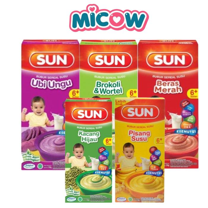 Gambar SUN Bubur Sereal Bayi 6+ 120gr - Bubur Bayi Untuk Usia 6 Bulan - Pisang Susu dari MICOW undefined Tokopedia