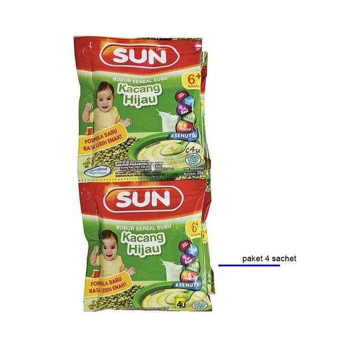 Gambar SUN - Bubur Susu Sereal - Paket 4 SACHET - KC HIJAU dari NADIRAA OLSHOPZ undefined Tokopedia