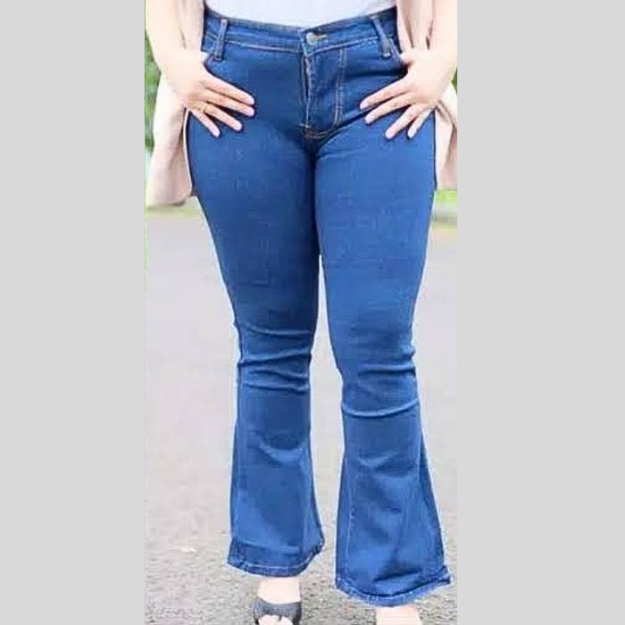 Gambar Celana Panjang Jeans Cutbray Wanita Jumbo Big Size Kekinian - dark blue, 37 dari Tiga Putra Berkah01_NEW undefined Tokopedia