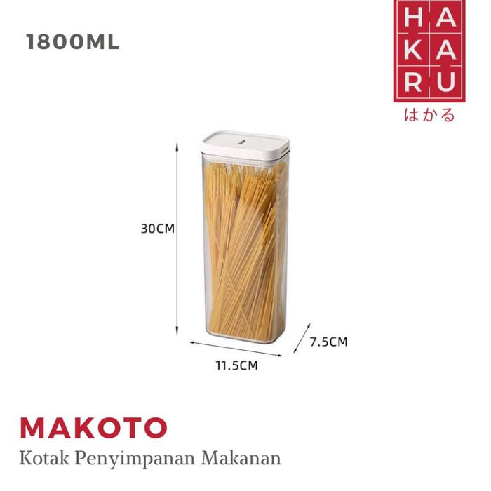 Gambar 【Hakaru】Makoto Kotak Simpan Makanan Ringan Minimalis Toples Pasta - 1800ml dari GastiKus_toko undefined Tokopedia