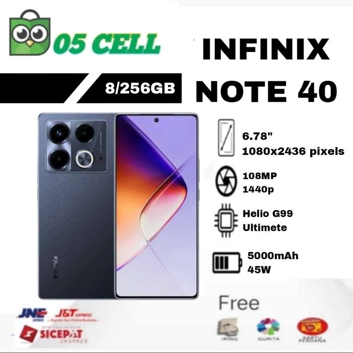 Gambar INFINIX NOTE 40 NFC 8/256GB GARANSI RESMI INDONESIA -SMARTPHONE - Hitam dari 05Cell undefined Tokopedia