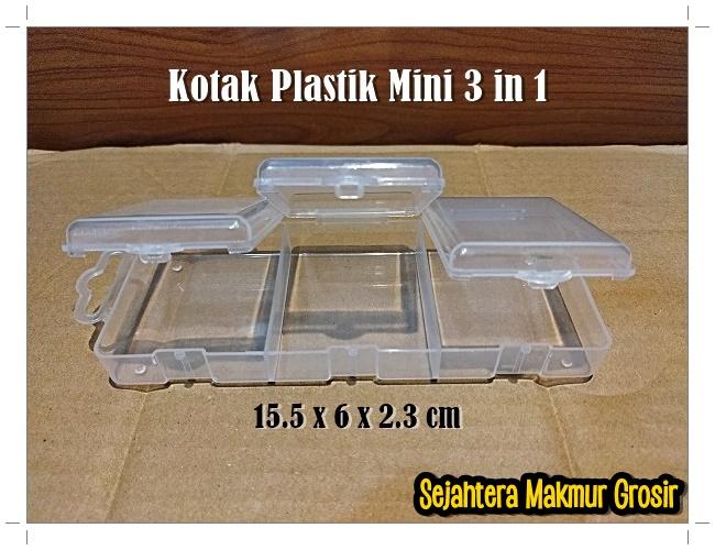 Gambar Kotak Plastik Penyimpanan Container Box Aksesoris Perkakas 3 Sekat - 3 Sekat Kecil dari Sejahtera Makmur Grosir undefined Tokopedia