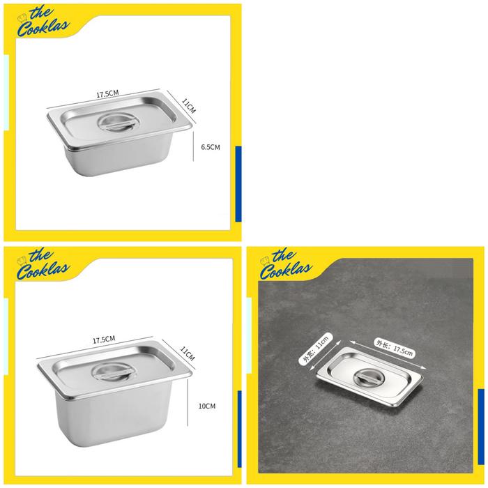 Gambar Food Pan Stainless Steel + Tutup | Wadah Bahan Makanan Multi Varian - 1/9, T6.5 cm dari The Cooklas undefined Tokopedia