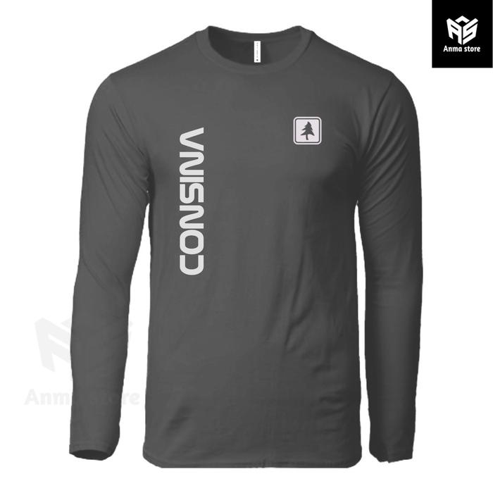 Gambar Kaos Pria Wanita Baju Lengan Panjang Pendaki Gunung Hiking Consina - Abu semen tua, XL dari Altanma undefined Tokopedia