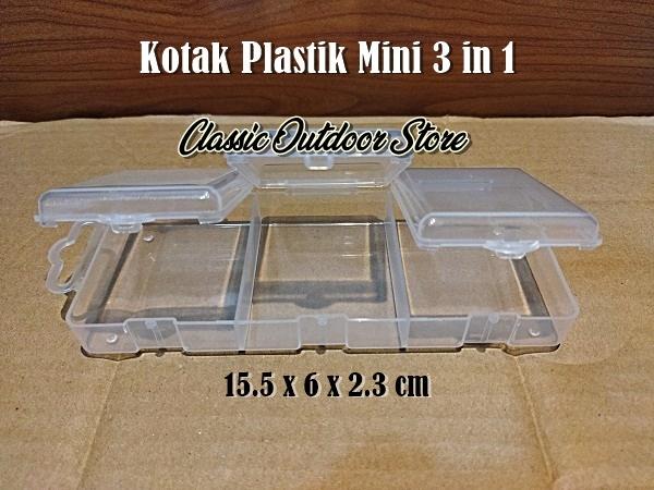 Gambar Kotak Plastik 3 Sekat Mini Travel Box / Kotak Perkakas Perhiasan Obat - 3 Sekat Kecil dari Classic Outdoor Store undefined 3 Tokopedia