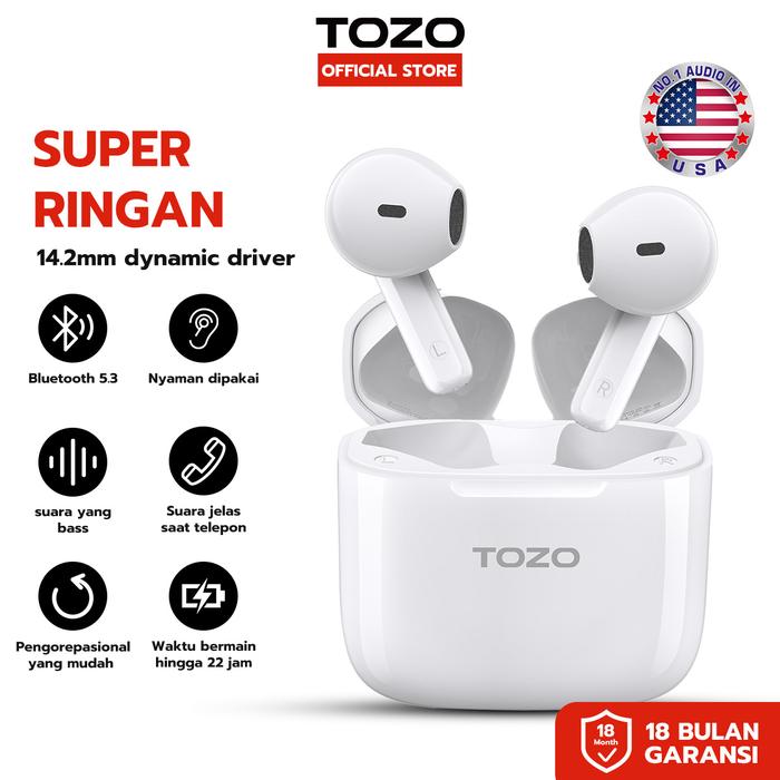 Gambar Tozo A3 Wireless Earbuds Bluetooth 5.3 In-Ear Noice Reduction Calling - A3 White dari Tozo Official undefined Tokopedia