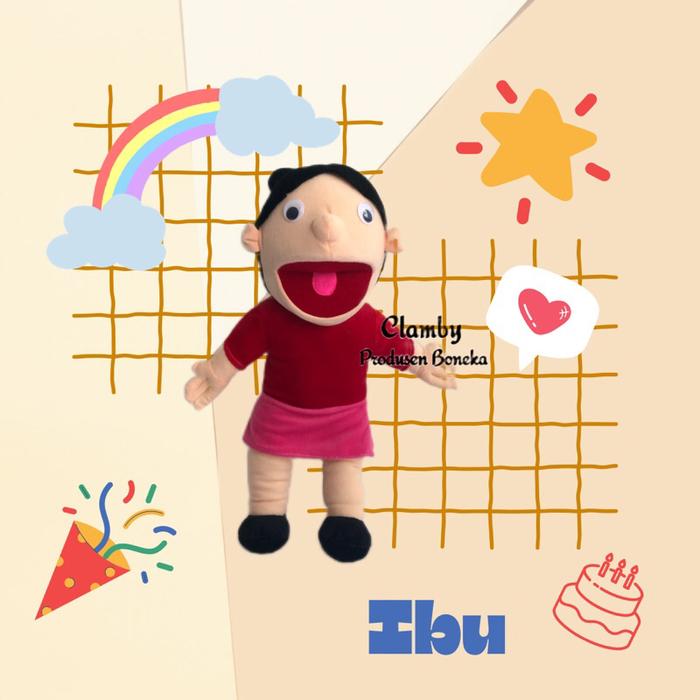 Gambar Boneka Tangan Muppet 50cm Karakter Keluarga|Peraga Dongeng|Hand Puppet - Ibu dari Clamby Doll undefined Tokopedia