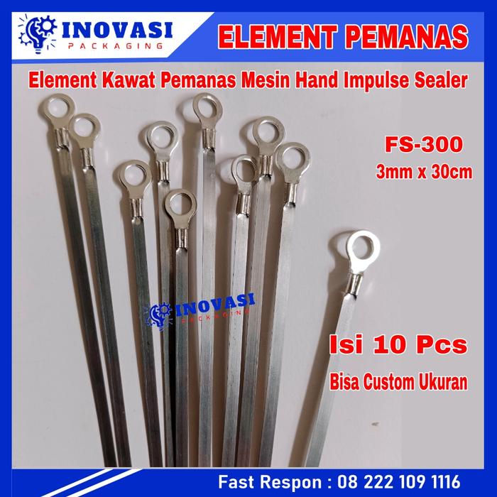 Gambar Elemen Plat Kawat Pemanas Mesin Press Hand Sealer FS-300 3mm x 30cm - ISI 10 PCS dari INOVASI PACKAGING undefined Tokopedia