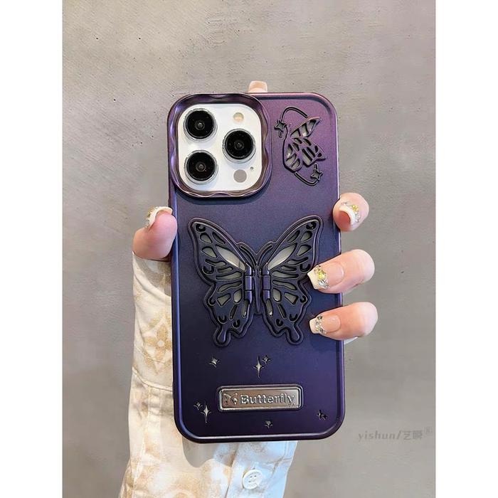 Gambar 3D Chrome Butterfly Case IPhone 11 Pro Max 12 Mini 12 Pro Max 13 Mini 13 Pro Max - Purple, 11 dari Accarea Store undefined Tokopedia