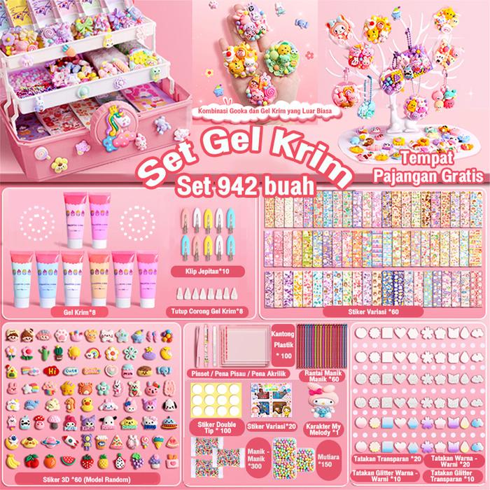 Gambar 685Pcs DIY Gantungan Kunci Akrilik Keychain Set DIY Stiker Kotak Guka - 942Pcs+Braket dari toko mainan tatajoy undefined Tokopedia