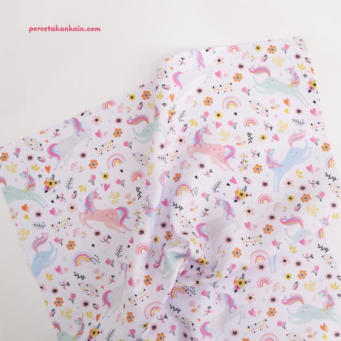 Gambar Kain Motif Unicorn Pattern - Putih dari Arlie Percetakan Kain undefined Tokopedia