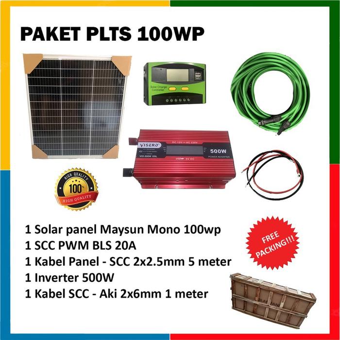 Jual Paket Solar Panel PLTS 100WP 200WP 300WP Hemat lisrik PLN Tanpa ...