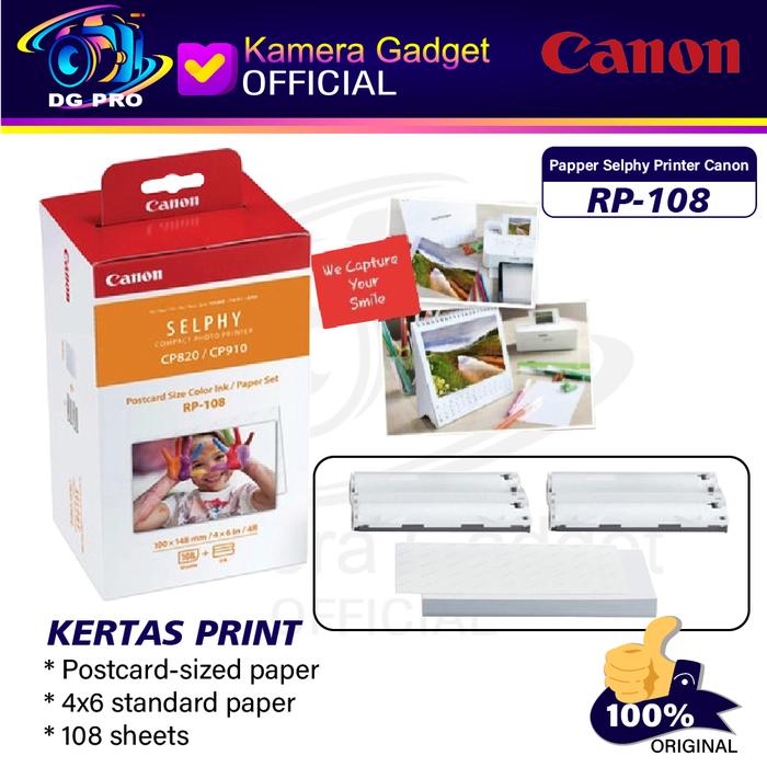 Gambar Canon KP-108 / RP-108 Paper Printer Canon Selphy - KP108 / RP108 CP1300 CP1500 Series Original - RP108 dari Kamera Gadget Official undefined Tokopedia