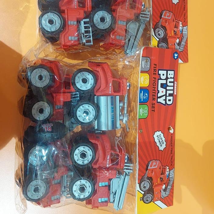 Gambar cruzer build and play fire fighter set new ori satuan (1 pack isi 4) dari Shining Toys undefined Tokopedia
