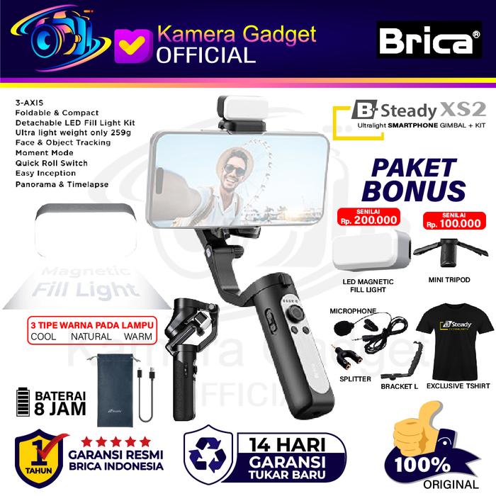 Gambar Brica BSteady XS 2 Smartphone Gimbal Stabilizer 3-Axis - B-Steady XS2 - BLACK UNIT ONLY, PAKET STANDARD dari Kamera Gadget Official undefined Tokopedia