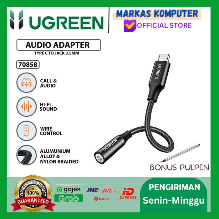 Gambar Converter Splitter Type c To Dual Jack 3.5MM UGREEN Music Dan Call - 70858-JACK dari MARKAS KOMPUTER STORE undefined Tokopedia