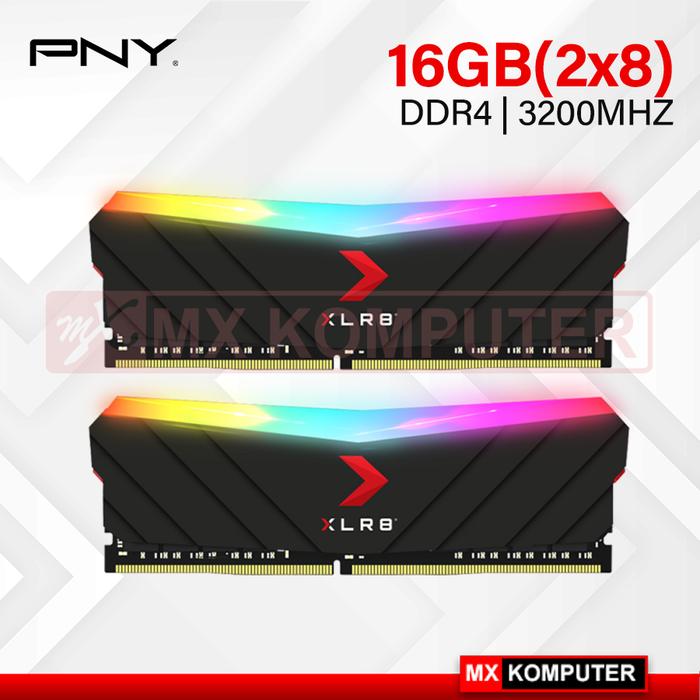 Gambar PNY XLR8 RGB WHITE DDR4 16GB KIT 3200 MHz DUAL MEMORY RAM PC KOMPUTER - Hitam dari MXKomputer_NEW undefined Tokopedia