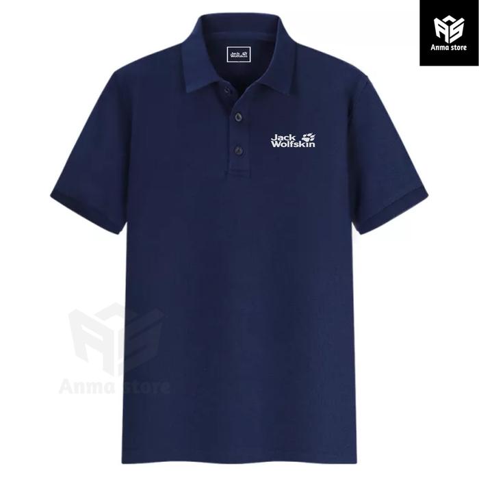 Gambar Kaos Polo shirt Kerah Pria Wanita Pendaki Gunung Outdoor Small Jack Wolfskin - Navy, S dari Altanma undefined Tokopedia