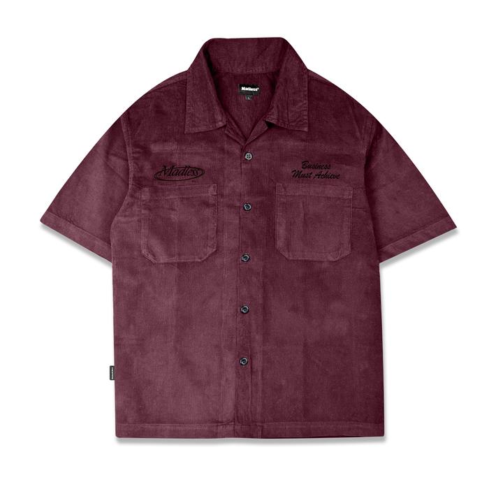 Gambar Kemeja Pendek Corduroy | CORDU 01 | Madless Corduroy Work Shirts - BURGUNDY, M dari Madlesswear_NEW undefined Tokopedia