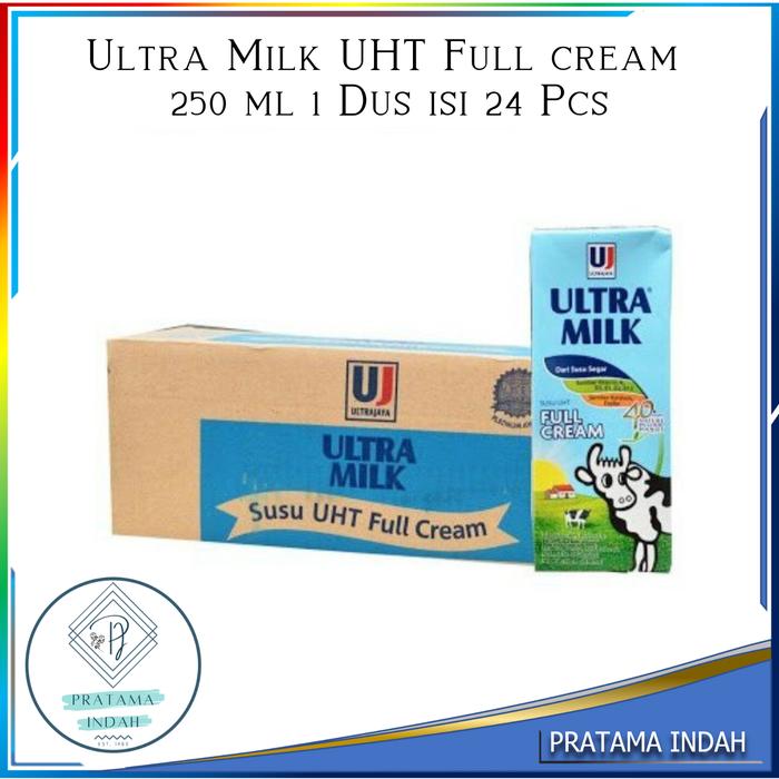 Gambar SUSU ULTRA MILK PUTIH FULL CREAM 250 ML 1 DUS ISI 24 PCS - SUSU UHT FULL CREAM ULTRA 250ML(GROSIR & ECERAN) dari Pratama Indah undefined Tokopedia