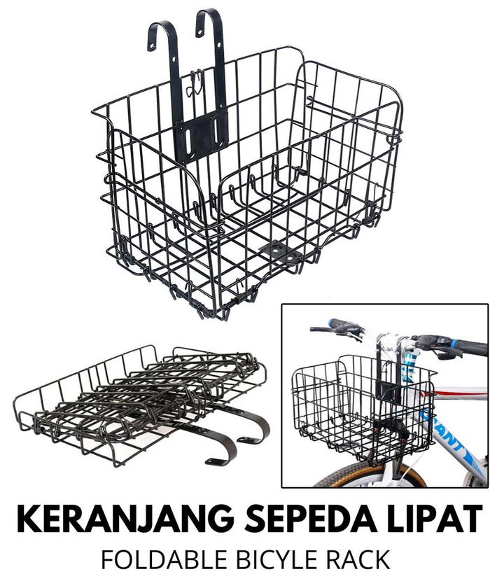 Gambar KERANJANG SEPEDA LIPAT FOLDABLE BICYCLE RACK DEPAN BELAKANG MTB - Hitam dari agungcycle undefined Tokopedia