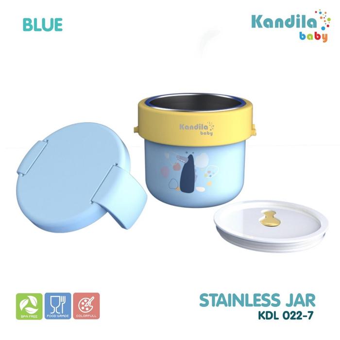 Gambar KANDILA BABY STAINLESS JAR 450ML / KDL 022-7 TEMPAT BEKAL TAHAN PANAS UNTUK ANAK/ TERMOS MAKANAN - BLUE dari BabyHedonOfficial undefined Tokopedia