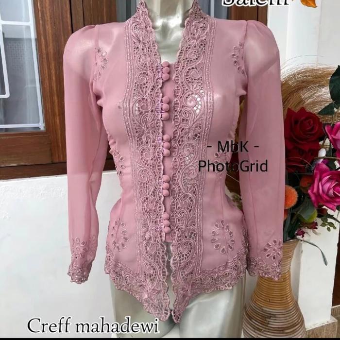 Gambar Kebaya jadi bordir kerawang kebaya modern - Abu-abu, XL dari indah str undefined 3 Tokopedia