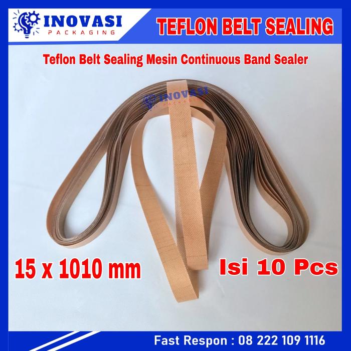 Gambar Teflon Belt Sealing Belt Vanbelt Pita Sealer Sparepart Mesin Continuous Band Sealer ORIGINAL - 15x1010 dari INOVASI PACKAGING undefined Tokopedia