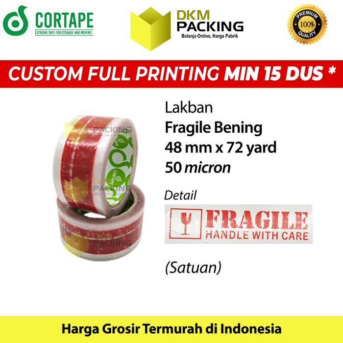 Gambar Lakban FRAGILE PREMIUM Plakban Isolasi HANDLE WITH CARE Stiker /SATUAN - Fragile Bening dari dkm packing undefined Tokopedia