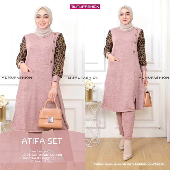 Gambar Shabhi-Setelan Celana Tunik Wanita Motif Leopard LD 98-120|Atifa - Dusty dari Shabhicollection undefined Tokopedia