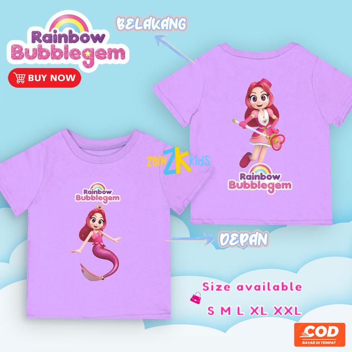 Gambar Baju Anak Rainbow Bubblegem Red Ruby | Kaos Anak Rainbow Bubblegem Ruby - Ungu, XXL dari ZeinKids undefined Tokopedia