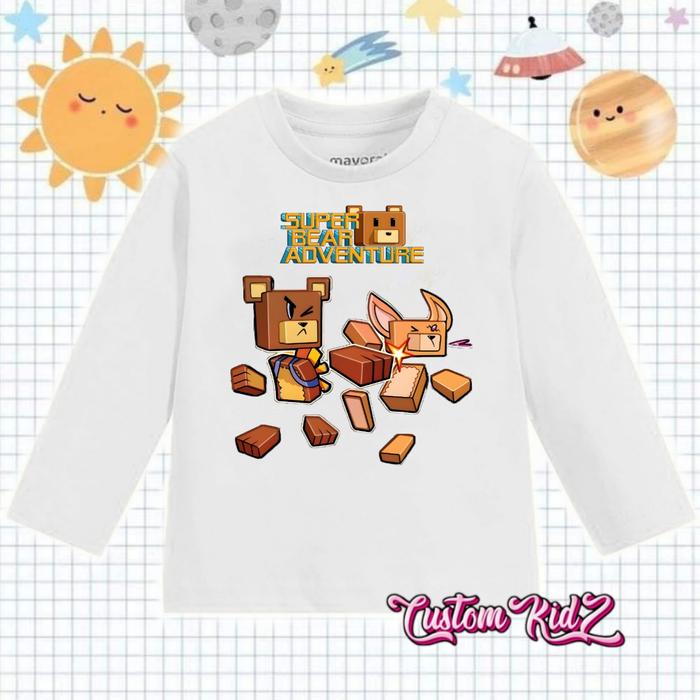 Gambar kaos anak super bear adventure lengan panjang - Putih, S dari CustomKidz undefined Tokopedia