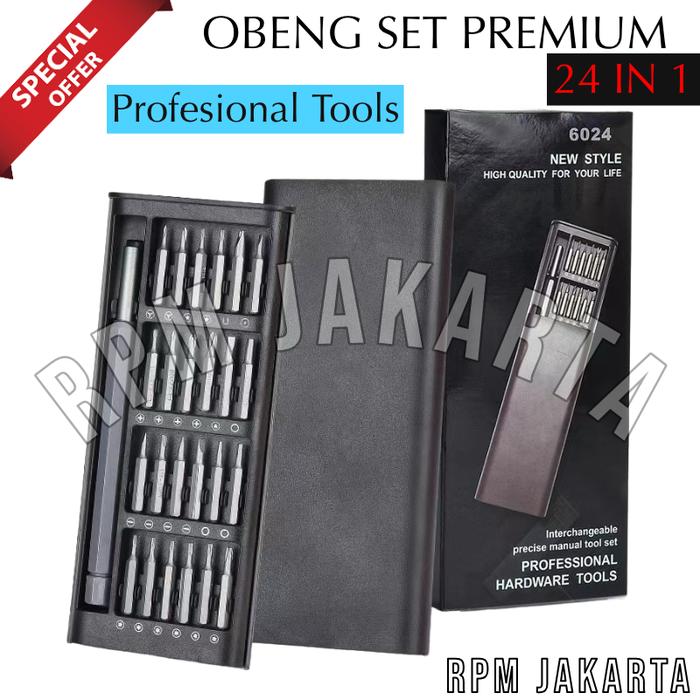 Gambar OB01 OBENG SET 24 IN 1 MAGNETIC / OBENG SET PREMIUM / PROFESIONAL HAND TOOLS KIT / PROFESIONAL HARDWARE TOOLS / OBENG HP / OBENG SERBAGUNA / OBENG MULTIFUNGSI /  SET OBENG PREMIUM / OBENG KECIL / OBENG SERVICE HP dari Rpm Jakarta undefined Tokopedia