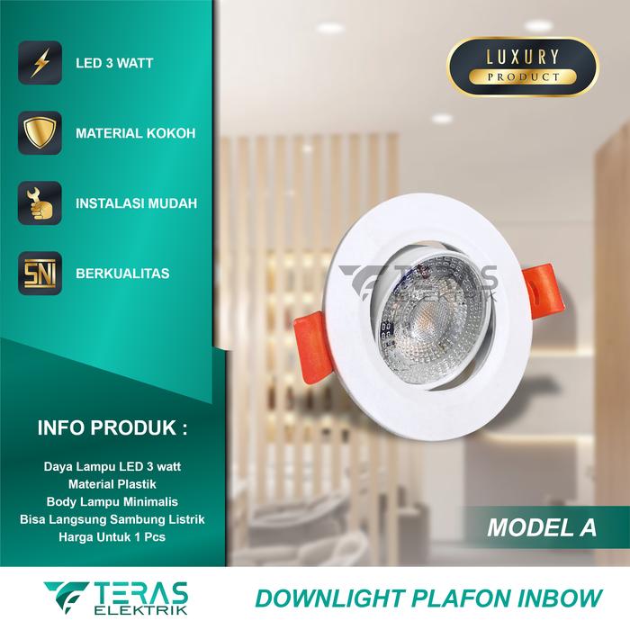 3w Model Jual Lampu downlight spotlight LED 3w 3 Watt - Model A, Warmwhite ...