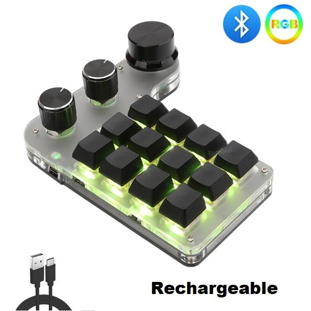 Gambar Macropad Dumpad Dumbpad Numpad Macro Keyboard Mechanical Hotswap Knob Mini Wireless Bluetooth Backlight LED Gaming Multimedia RGB Programable Tombol Red Switch Custom Android 3 6 12 Key Wires USB Type C Dual Mode Volume Control Shortcut Laptop Komputer PC - 12Key 3Knob BT2 dari SBP27 undefined Tokopedia