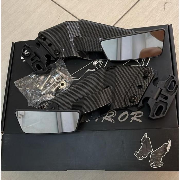 Gambar SPION WINGLET REAL MIRROR AERO H2 CARBON FIBER SPION WINGLET FAIRING CBR NINJA R15 R25 GSX BMW DLL - SPION AERO H2 dari ANEKA VARIASI MOTOR undefined Tokopedia