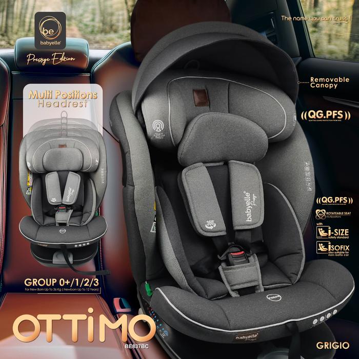 Gambar CarSeat Babyelle Ottimo Rotate 360° Prestige Edition from Baby Newborn - GRIGIO dari Baby Stor JKT undefined Tokopedia